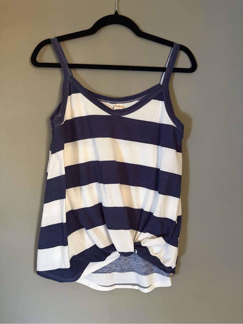 7th Ray Navy White Striped Tank Top Medium USA Made 2010s Sleeveless